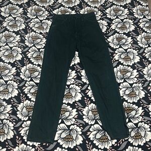 Dark Green Straight-Leg Jeans